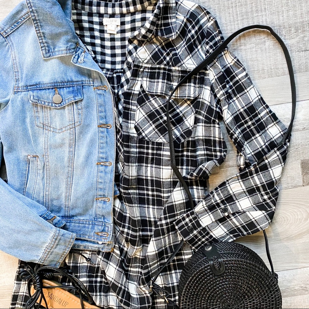 J. Crew plaid button down/ flannel shirt dress 💖